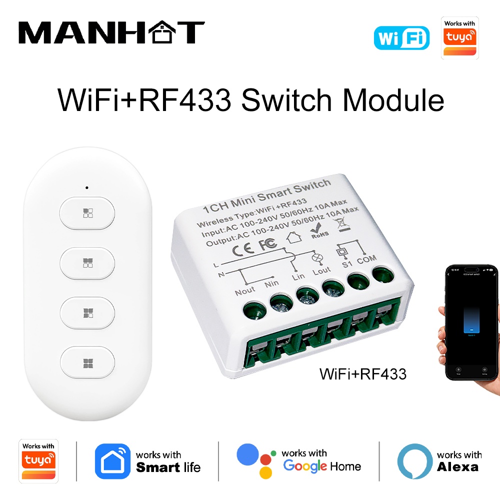 Smart Home Automation Diy - Interruttori Intelligenti WIFI Tuya 10A con