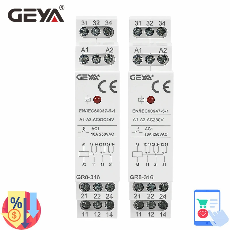 Shelly Relay Module - GEYA GR8-316 Relè interruttore Relè intermedio