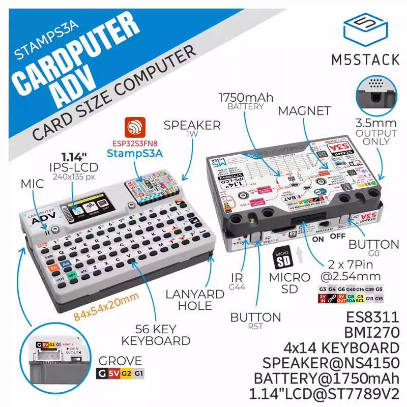 Iot Diy Home Automation - M5Stack Cardputer Adv Computer Programmabile a