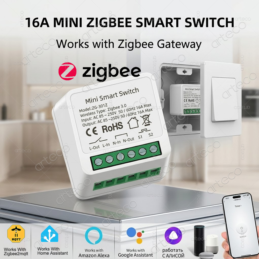 Diy Home Automation Hub - Mini Interruttore Intelligente Zigbee 3.0 16A,