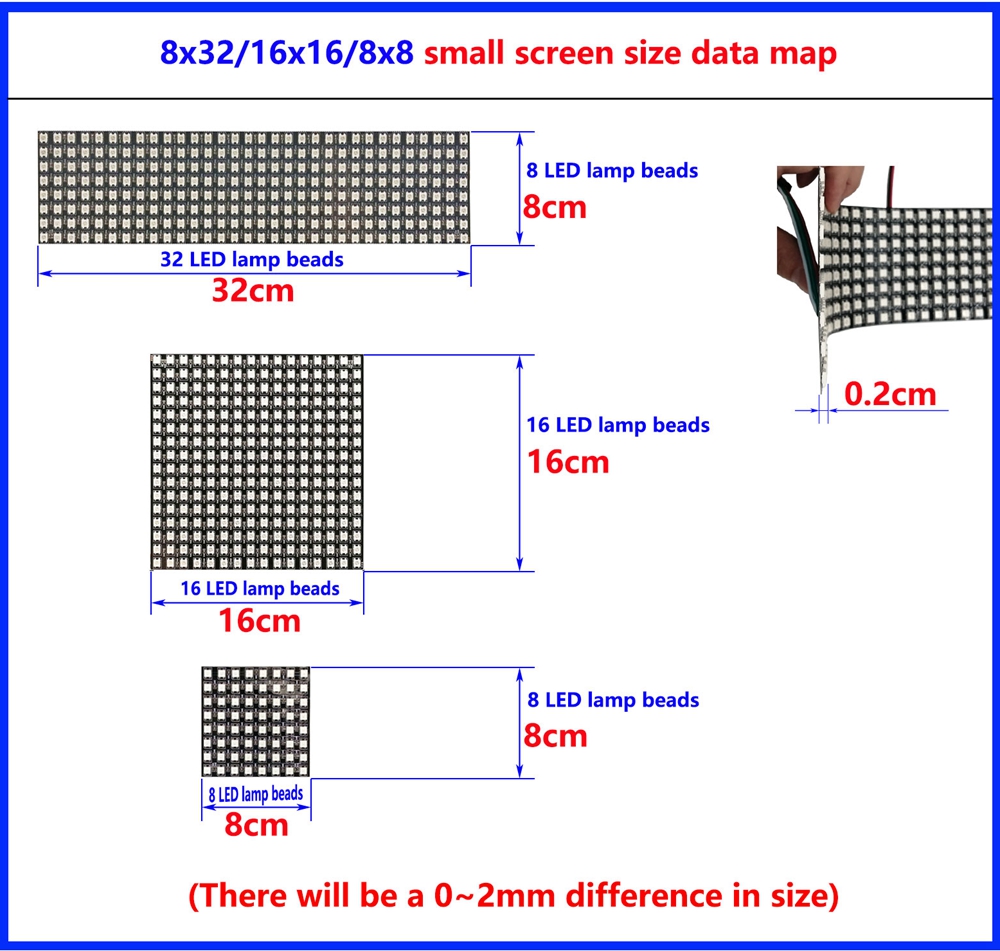 DC5V WS2812B 8*8 16*16 8*32 Pa - Rgb Led Matrix 8X8 recensione e prezzo