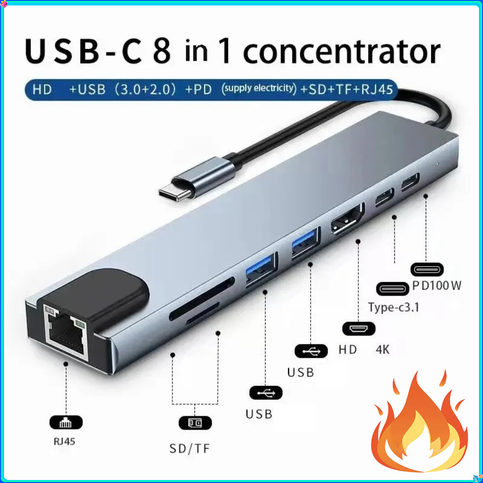 Hub Adattatore USB 8 in 1 Type - Home Assistant Sd recensione e prezzo