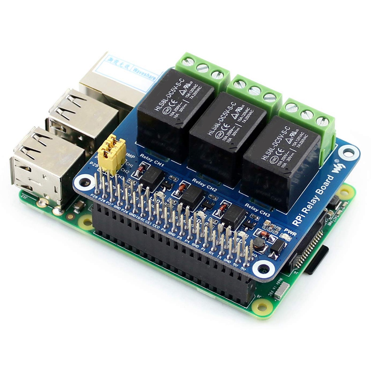Waveshare Modulo Relè a 3 Cana - Pi Zero W Board recensione e prezzo